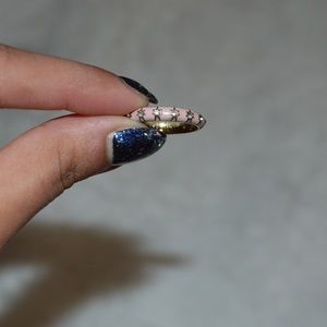 BaubleBar pink enamel ring